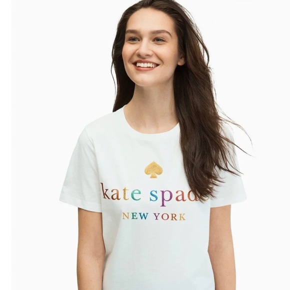 kate spade Tops - NWT Kate Spade Rainbow Tee, Size Medium
